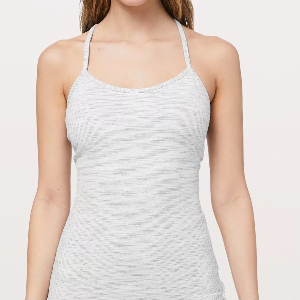 Lululemon Grey Striped Power Y Tank Top (6)